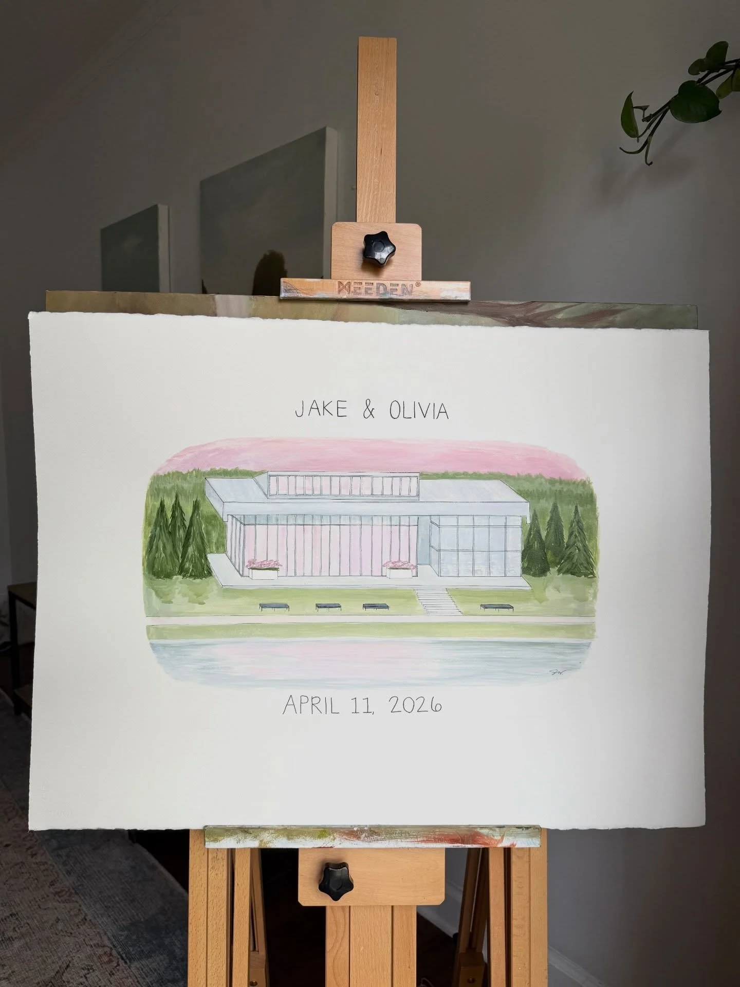 From sketch to final painting, love working on wedding guest books. Such a fun way to remember your big day and all the people who celebrated with you. 

Happy wedding day to Olivia and Jake!!