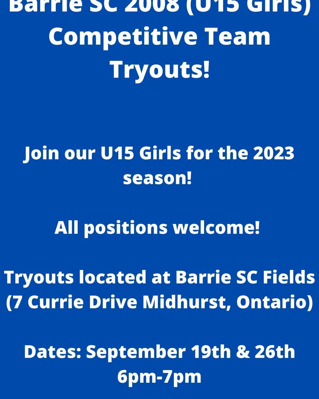 BARRIE SOCCER CLUB Official site