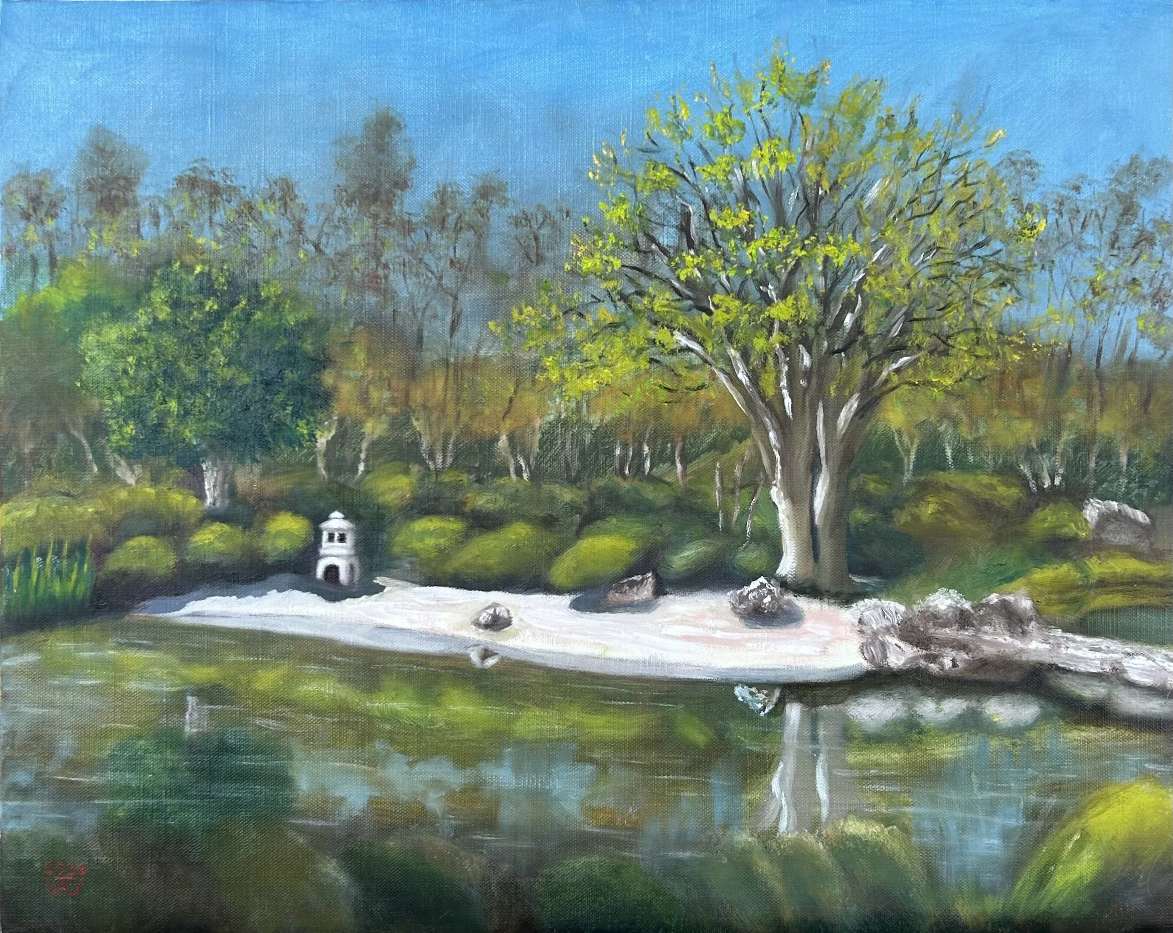 Japanese garden, 16x20 in, oil on canvas, 2026