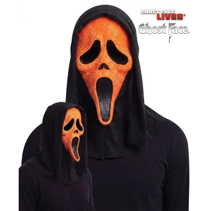 ORANGE BLING GHOSTFACE MASK