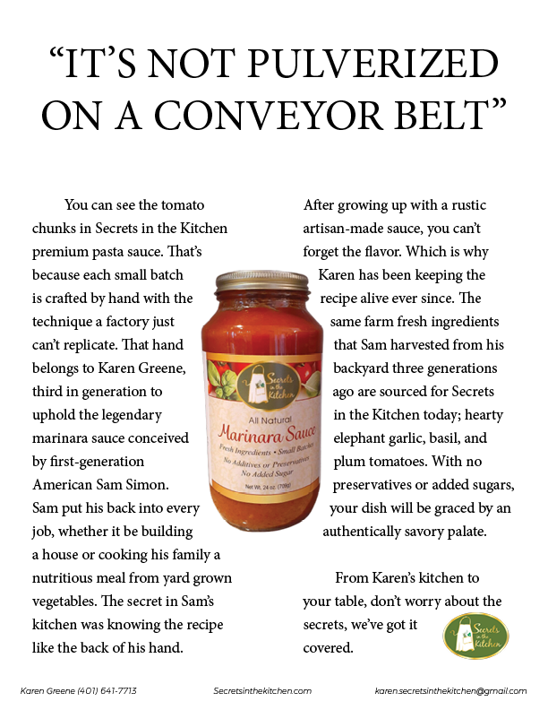 Our first ad placement for a food magazine spot.