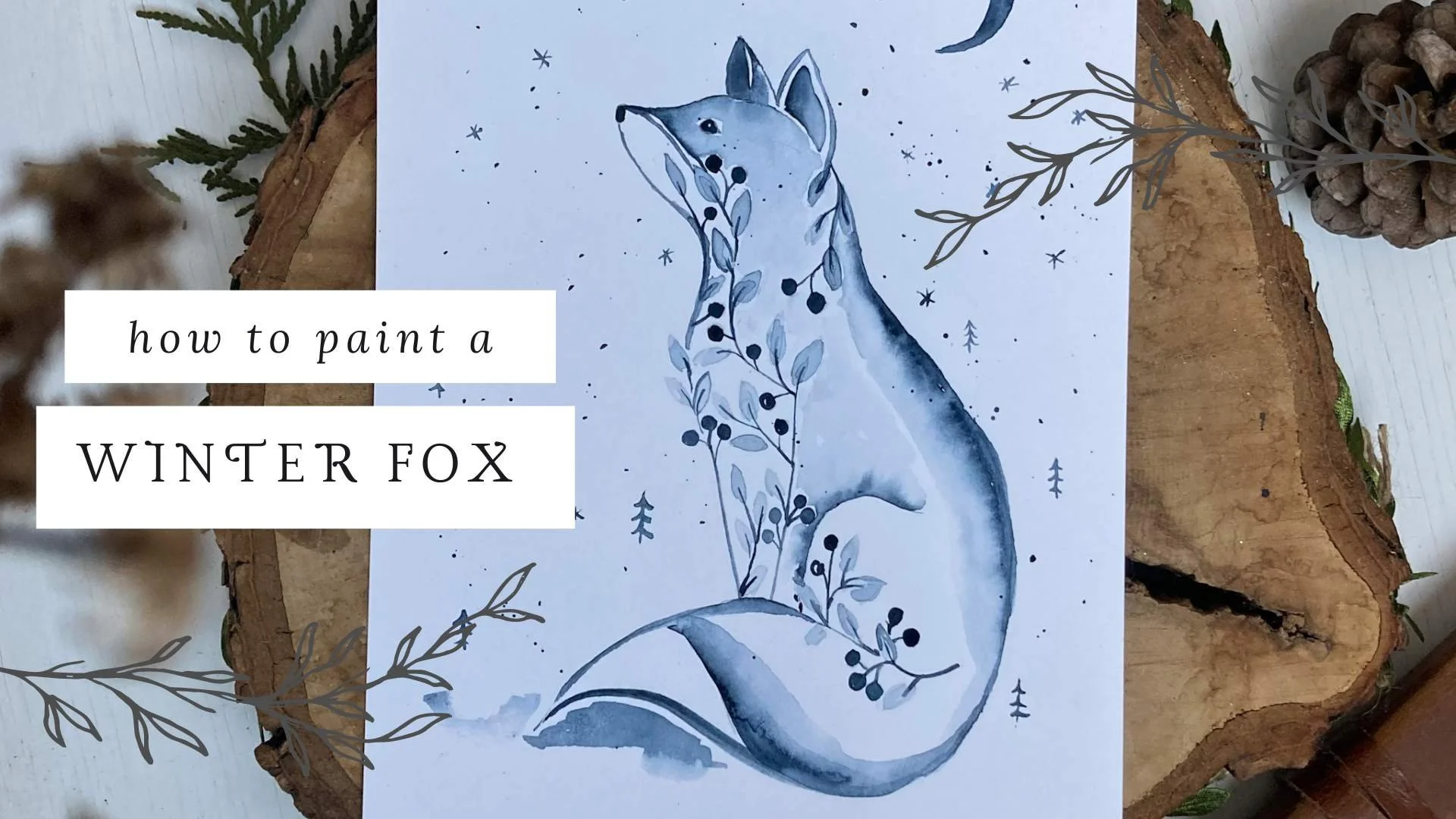 Painting a Fox in Watercolor (Folk Art)