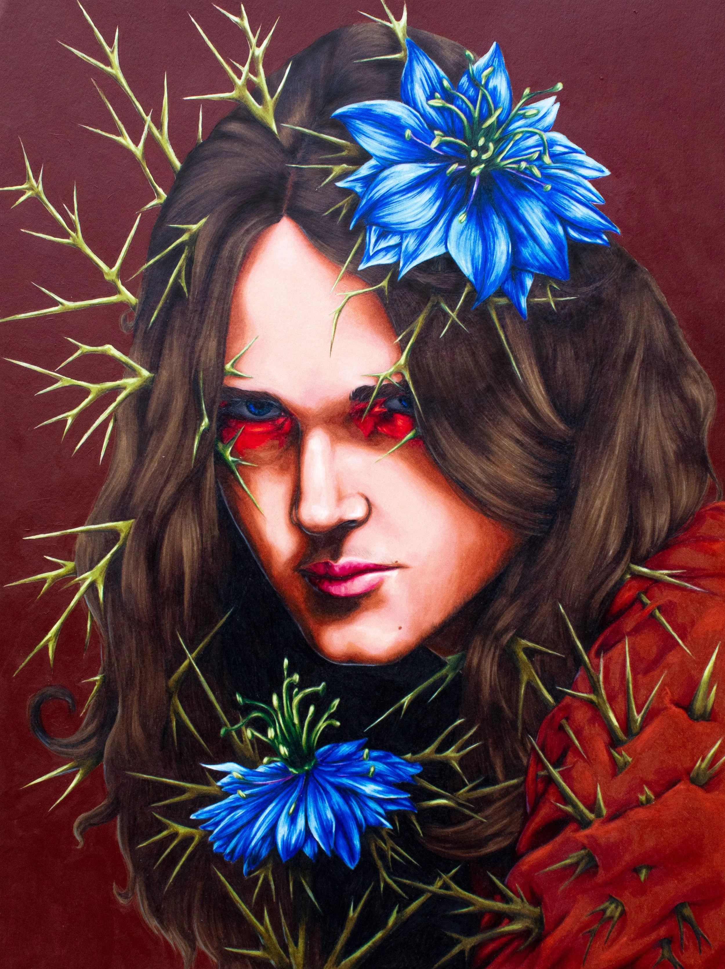  I don't want to be angry, but I am  
Colored pencil on paper, 24 x 18 inches