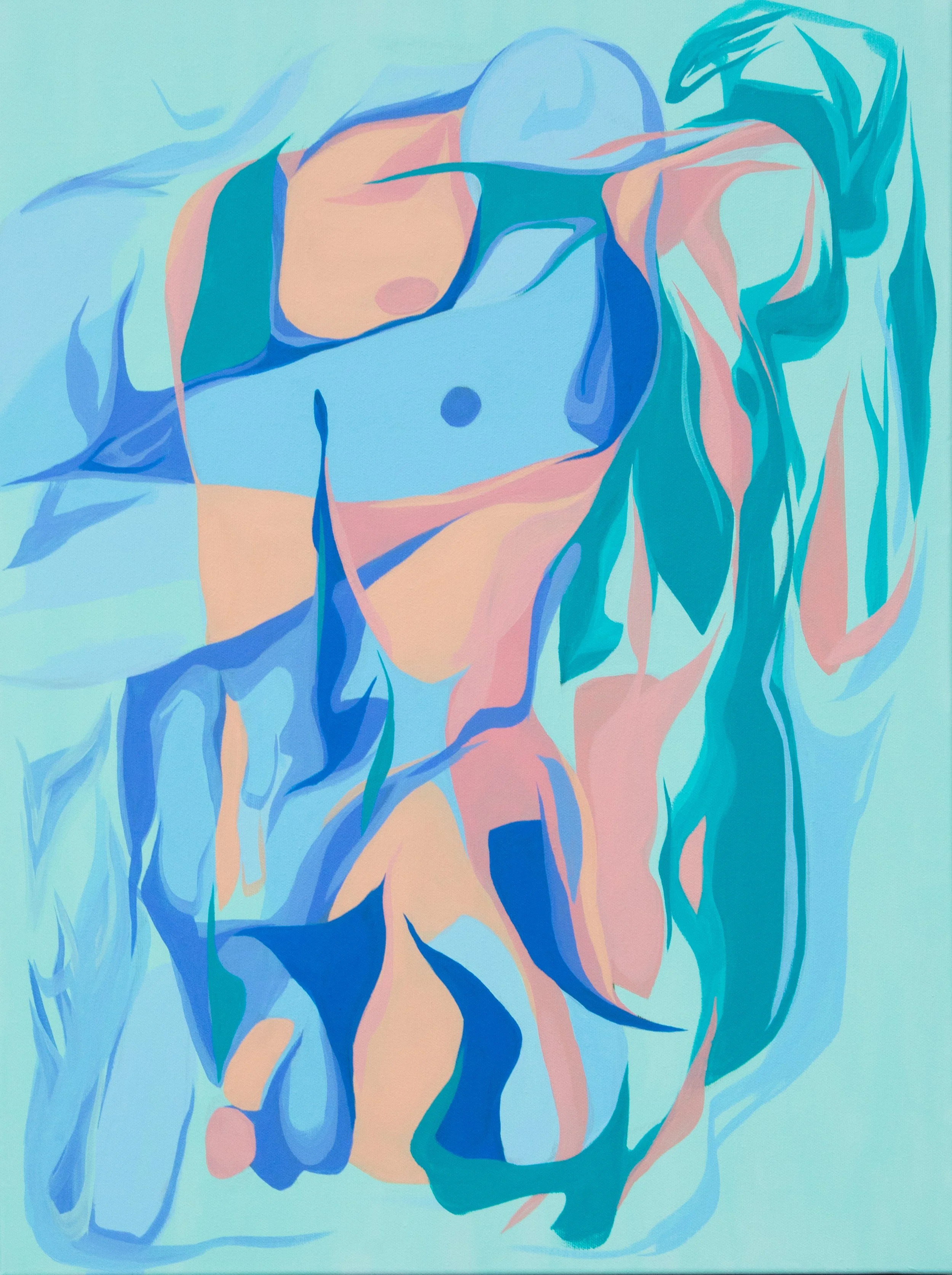  Interslice  
Acrylics on canvas, 24 x 18 inches