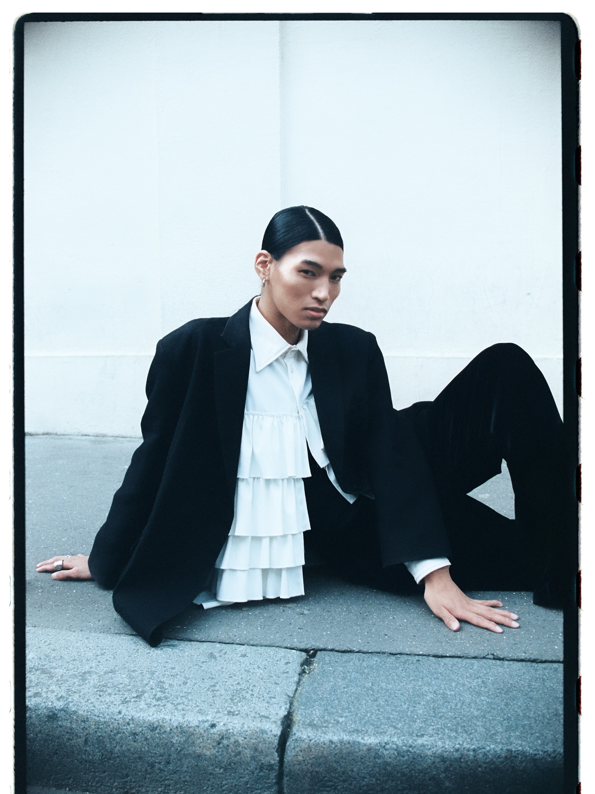 Kyosuke on film in Paris by @nelebogaerts &amp; @babethalbert 
Hair by me. 
Makeup by @michellebraspennincx 
The amazing @kyo_su_ke_17