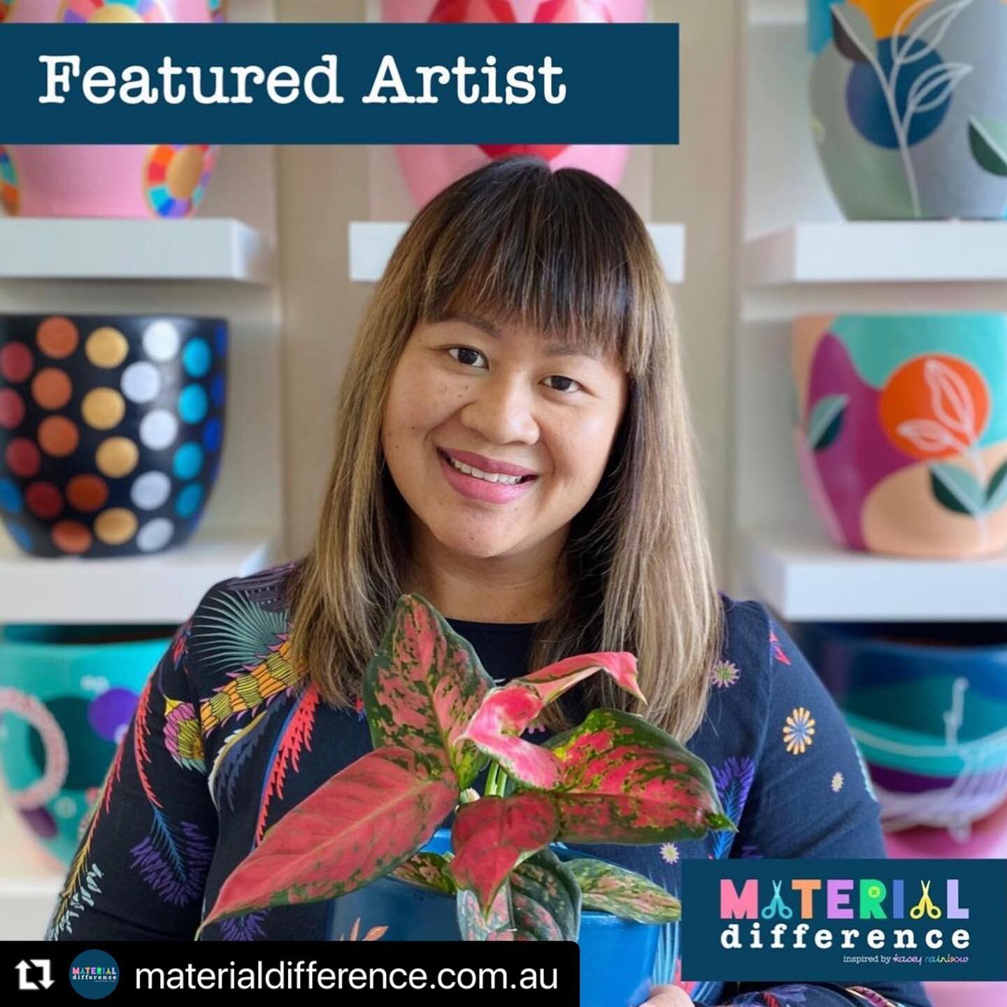 I am thrilled to share that from June you will be able to order some of my pot designs printed on FABRIC for your special maker project or business! To be working with the gorgeous Kristie and @kasey.rainbow over at @materialdifference.com.au is a dr