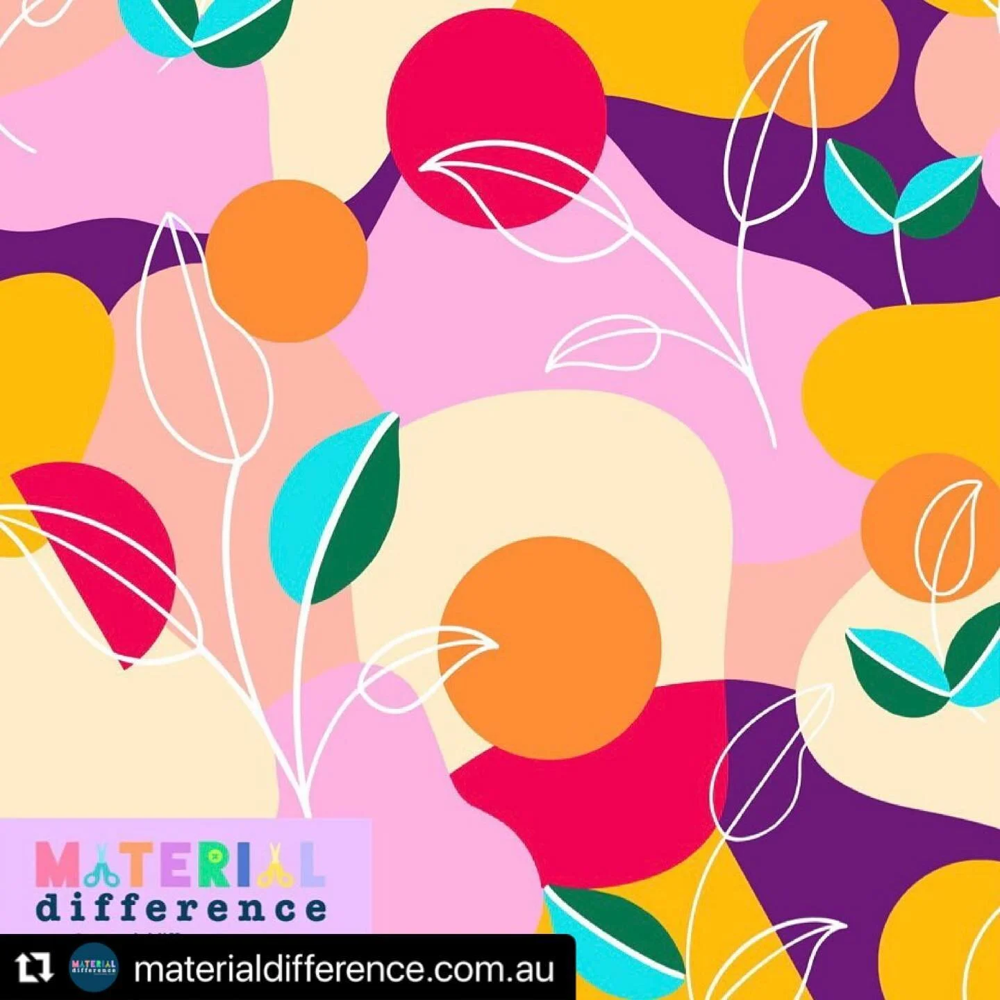 Tropical Sunset - this is the second of three exclusive designs available as fabric for a limited time over at @materialdifference.com.au! ❤️
•
 #Repost @materialdifference.com.au with @make_repost
・・・
• TROPICAL SUNSET •
Our gorgeous