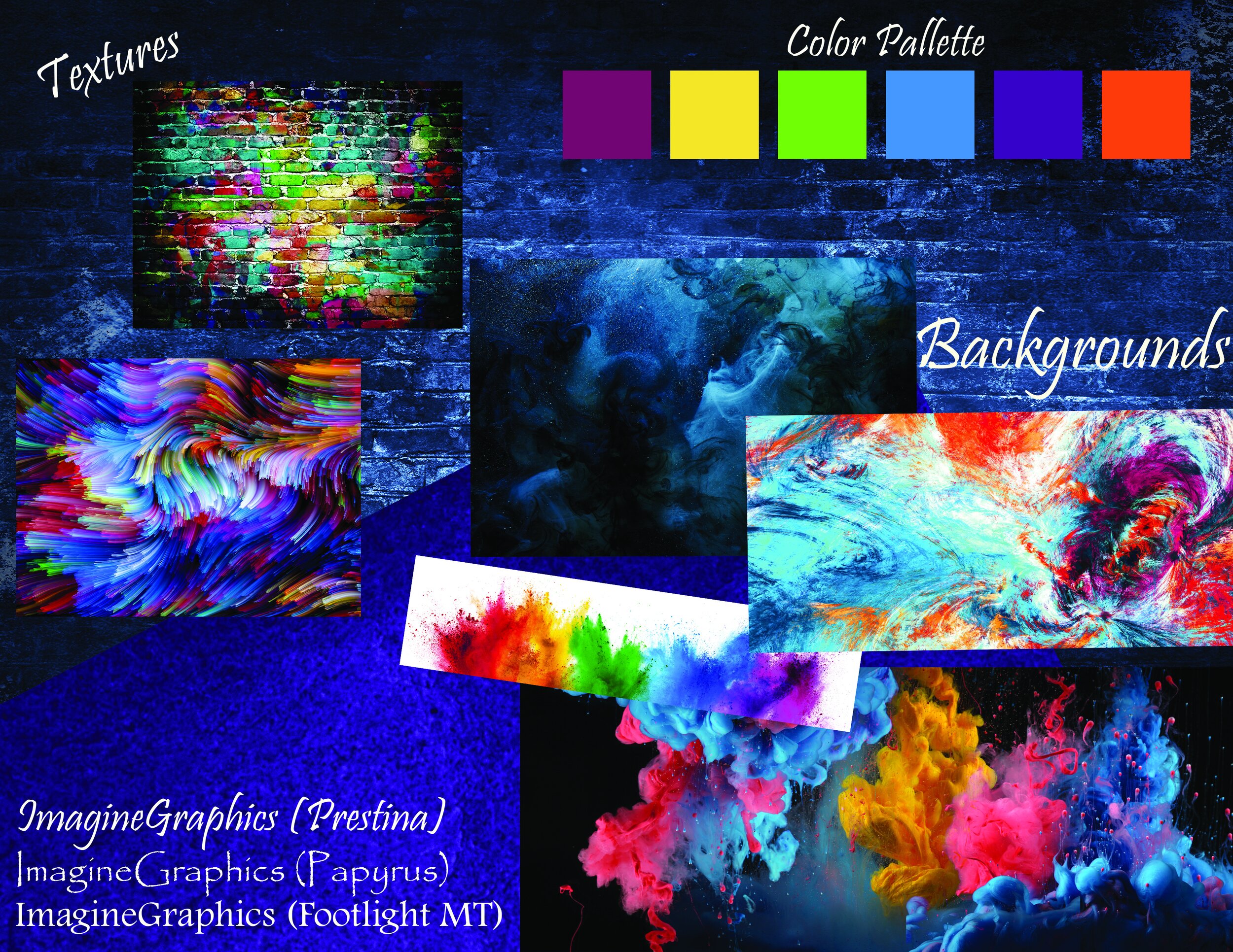 Color Theory Graphics Design Work: "Imagine Graphics". Adobe Photoshop.
