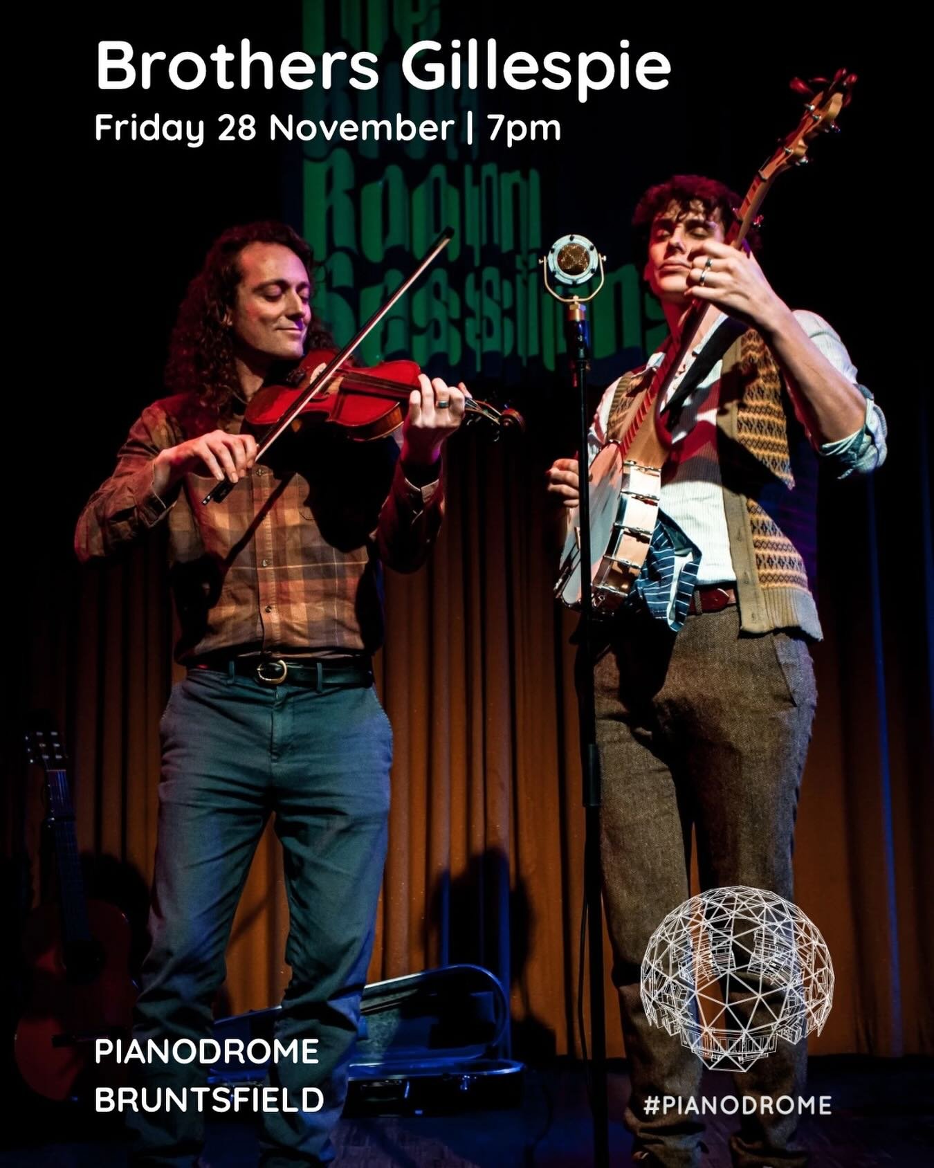 Sweet masters of harmony and strings, The Brothers Gillespie join us in Pianodrome Bruntsfield this Friday night to continue on from where Dowally left off last weekend. Get your tickets now for an intimate night of songs by these two most excellent 