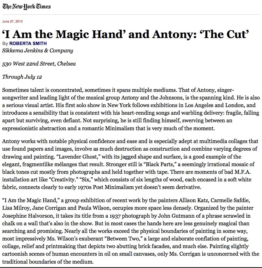 Review by Roberta Smith, New York Times