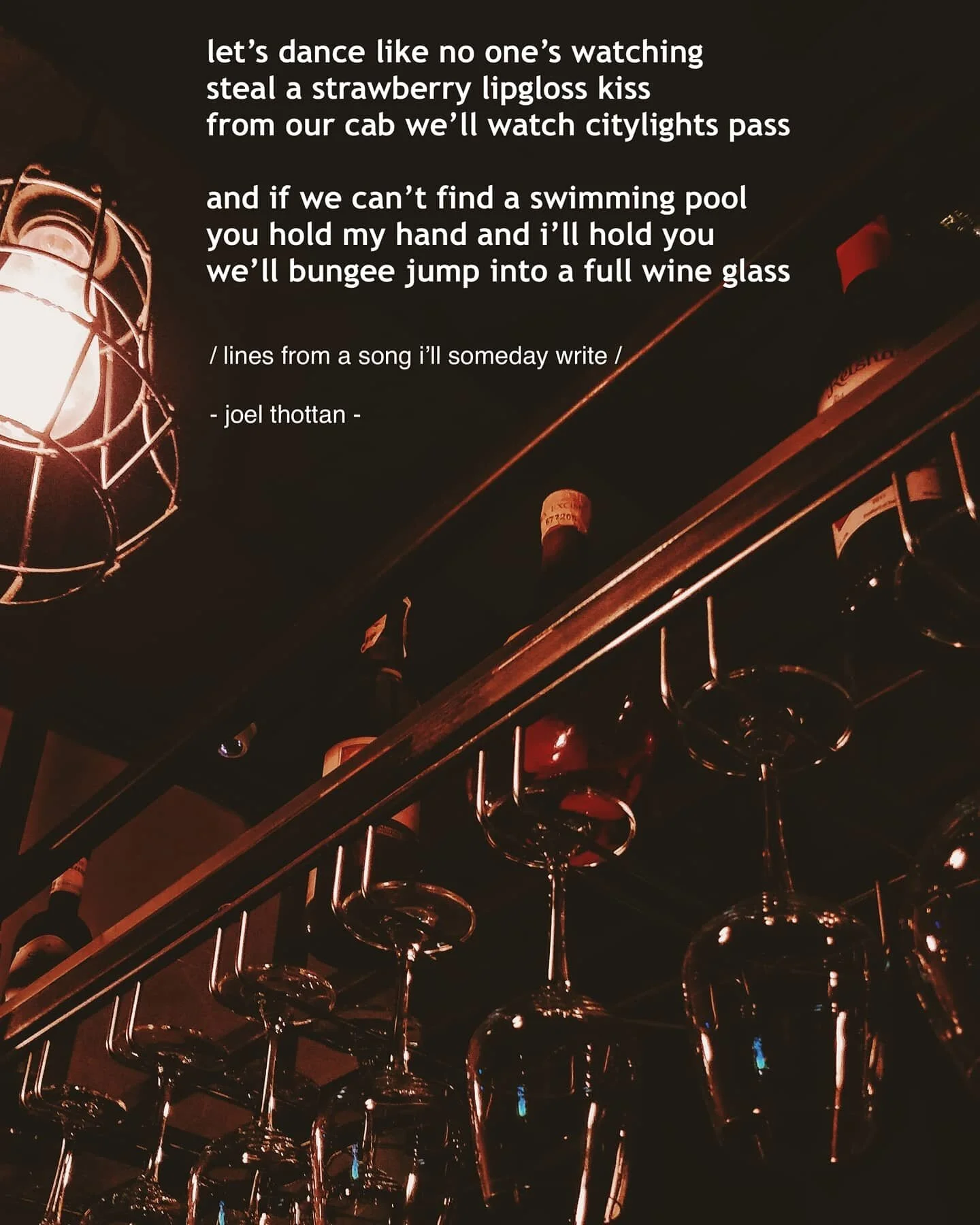 All those who want this song to never end, raise your hands.

All those who want this song to end, be ready to sing.
.
.
.
.
#LinesFromASongIWillSomedayWrite #wine #winelover #wineglasses #winetime #wineoclock #winelovers #wineglass #date #datenight 