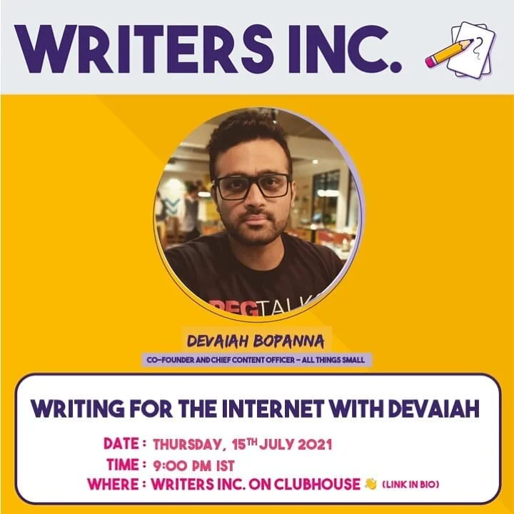 ➡️Click the Clubhouse link in bio and add to Calendar⬅️ If you're a copywriter/content writer/digital marketer or planning on becoming one, then this one's for you.

If you loved the recent CRED ads where Rahul Dravid said, 'Indiranagar ka gunda hoon