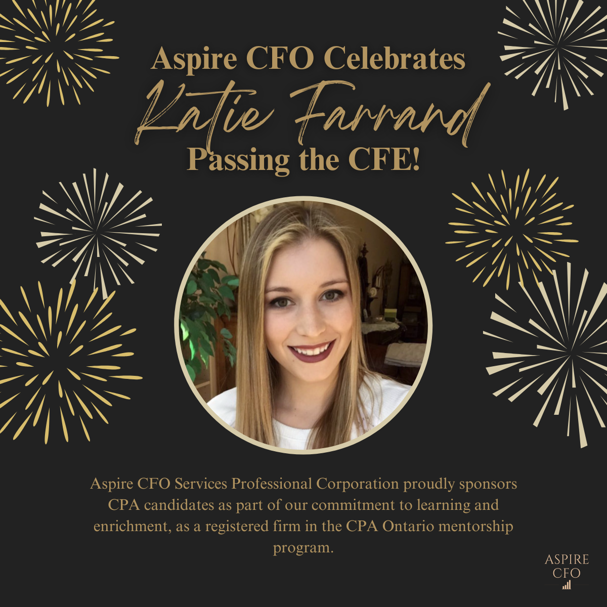 Aspire CFO’s Katherine Farrand Earns CFE