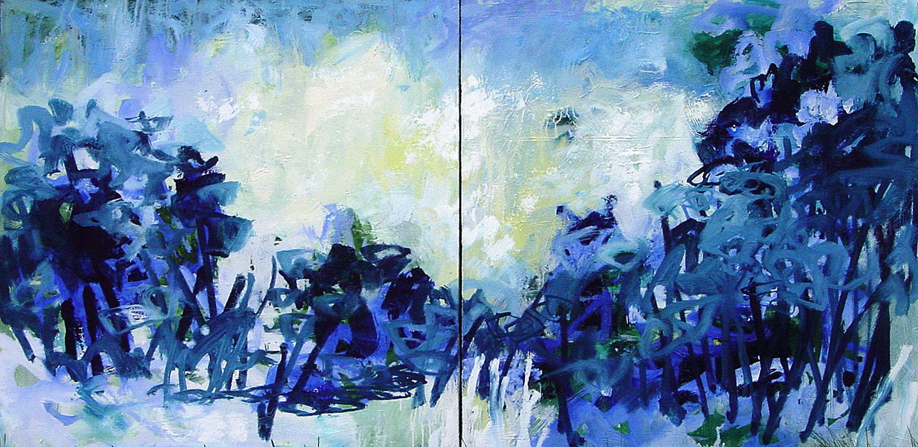 Untitled Diptych, Paint on Canvas, 30 x 60", 2003