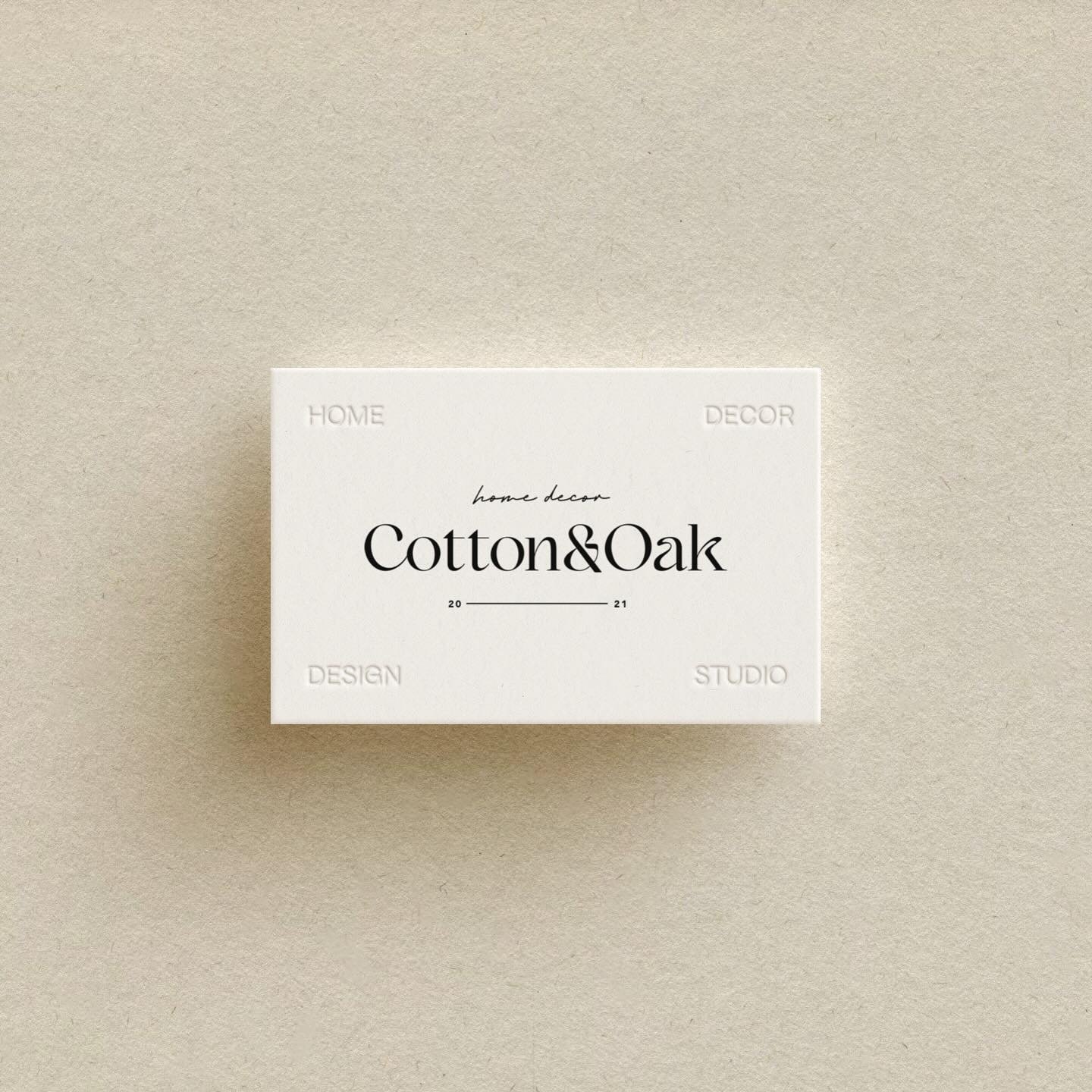 The brand I created for Cotton &amp; Oak in 2021 show the values and identity of the home decor brand. It has a minimalist and timeless aesthetic, emphasizing simplicity and elegance, which are at the core of the brand's philosophy.

It shows the bra