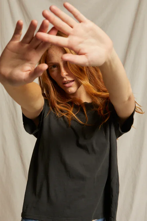 PerfectWhiteTee Harley Cotton Boxy Crewneck Tee - Vintage Black