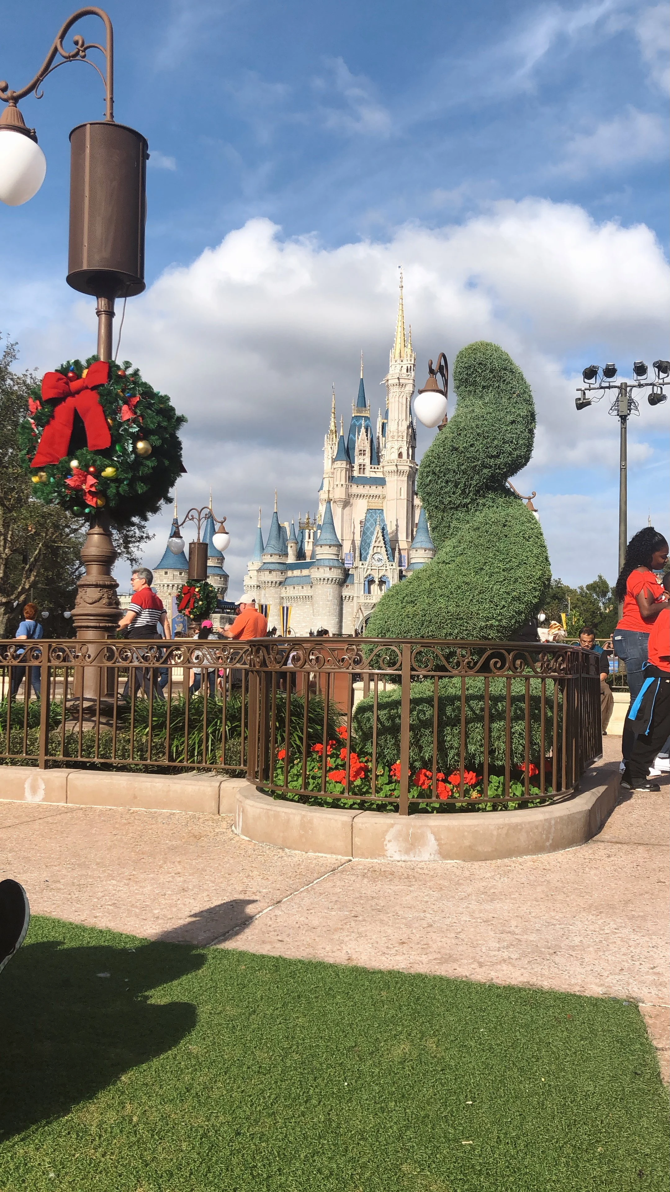 View of Cinderella's Castle at Christmastime