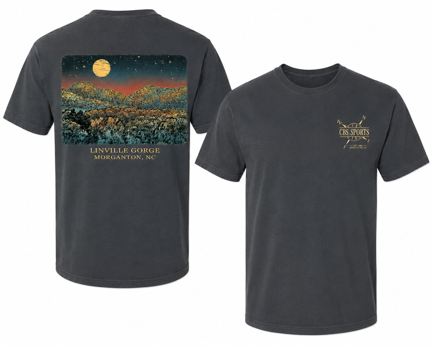 Linville Gorge North Carolina - Starry Night Local Short Sleeve T-Shirt Pepper