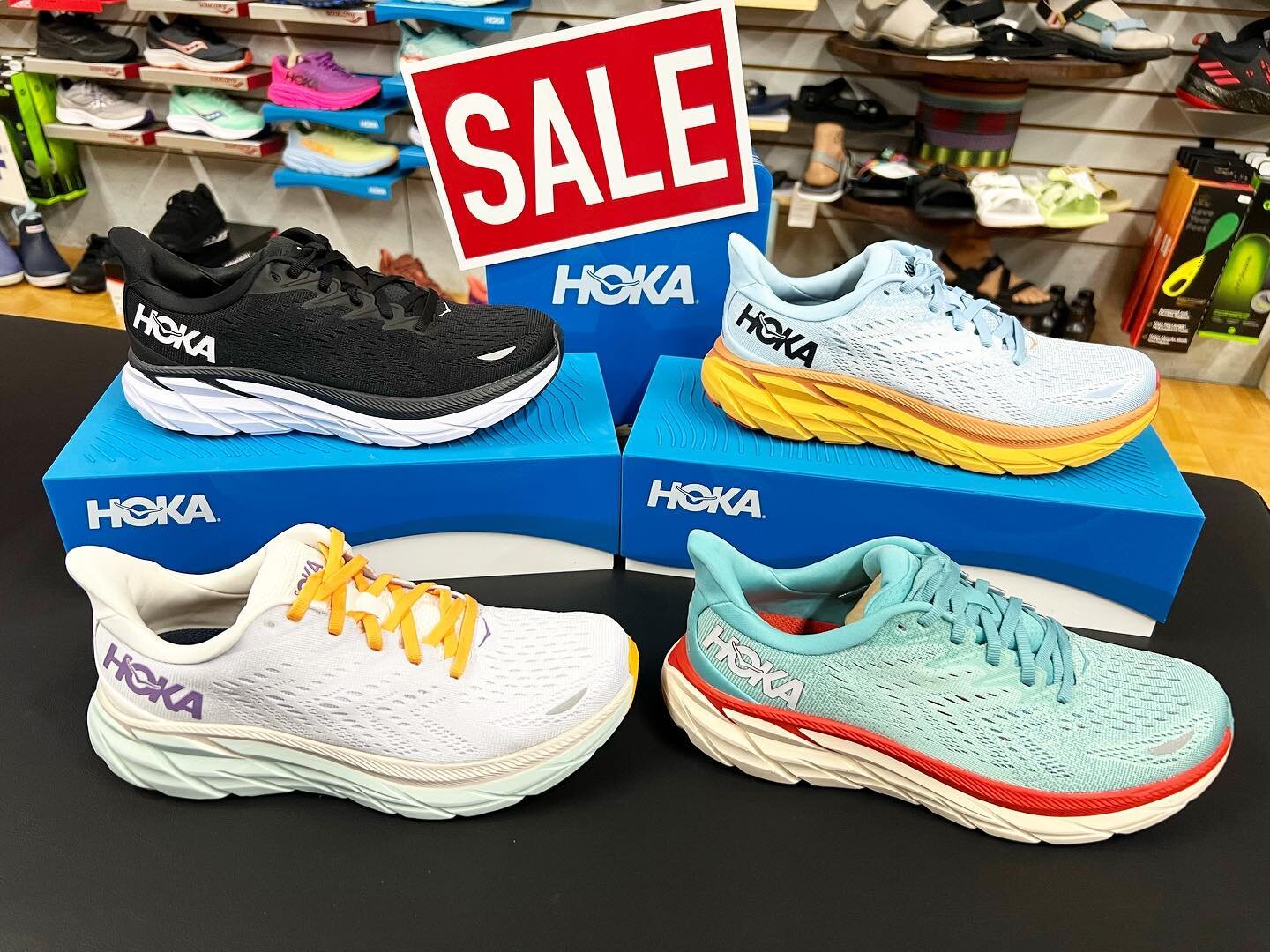 Hoka Womens Clifton 8s are on Sale! 

At the areas largest Hoka Dealer CBS Sports!

#hoka #shoplocal