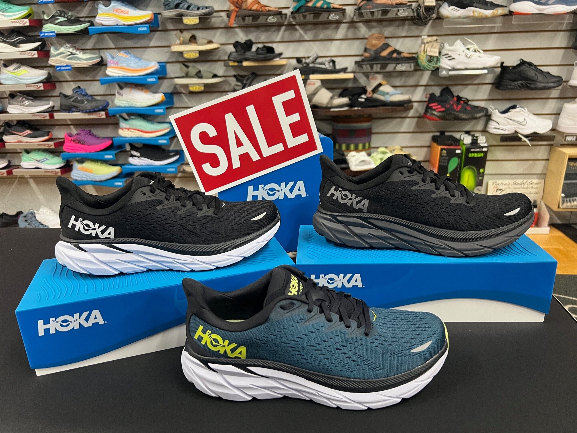 Hoka Mens Clifton 8s On Sale! 

Only at CBS Sports in Morganton. 
The Areas Largest Hoka Running Shoes Dealer!