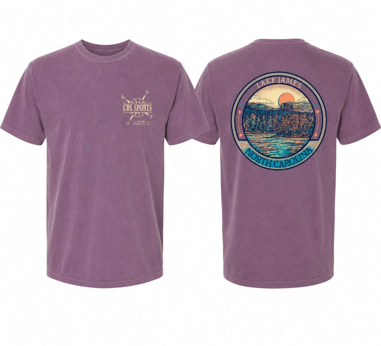 Lake James North Carolina - Ornate Destinations Local Short Sleeve T-Shirt Berry