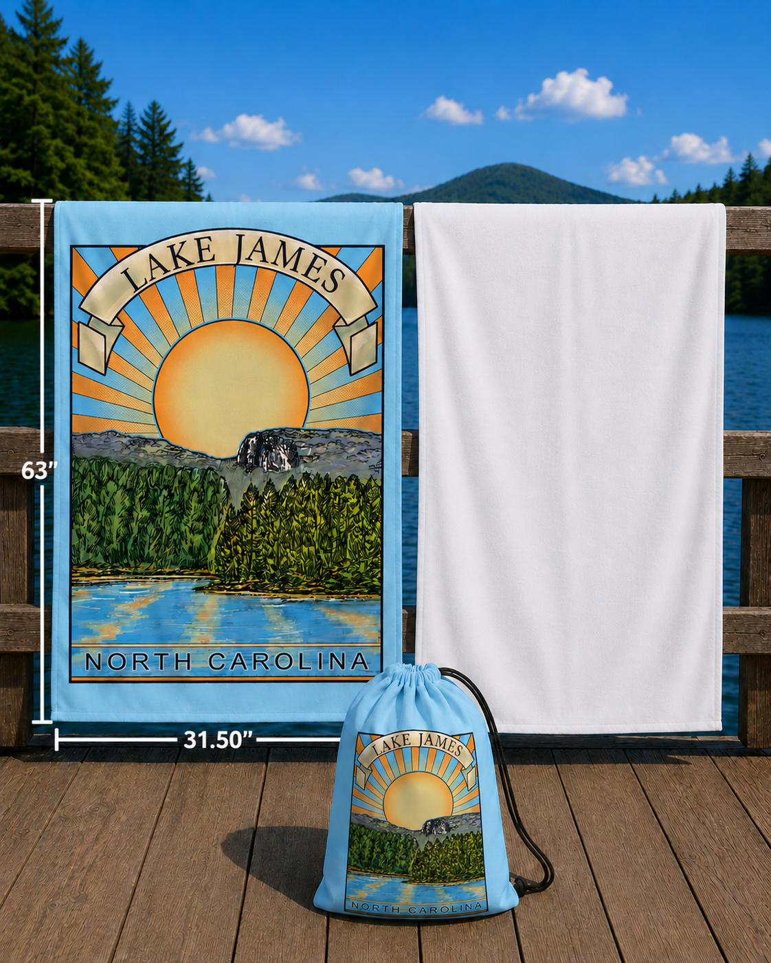 Lake James Beach Towel Arctic Blue photo 2.png