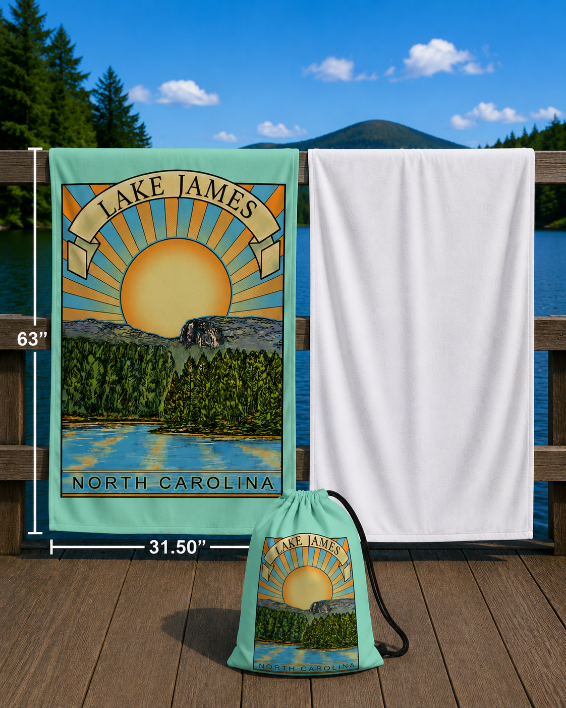 Beach Towel Lake James Seagrass photo 2.png