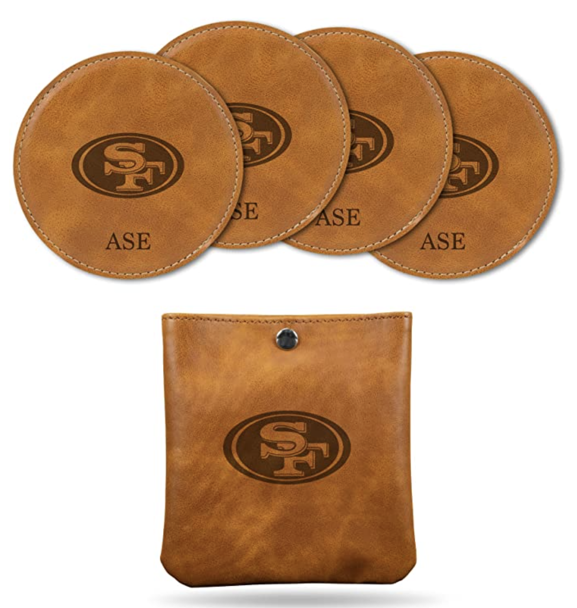 football leather coasters gift