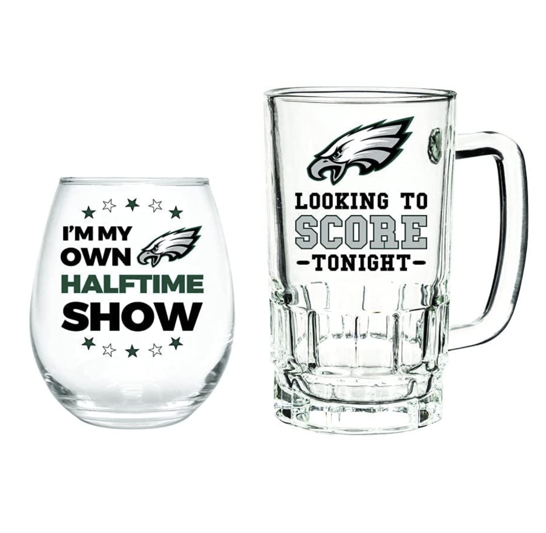 football eagles glass mug