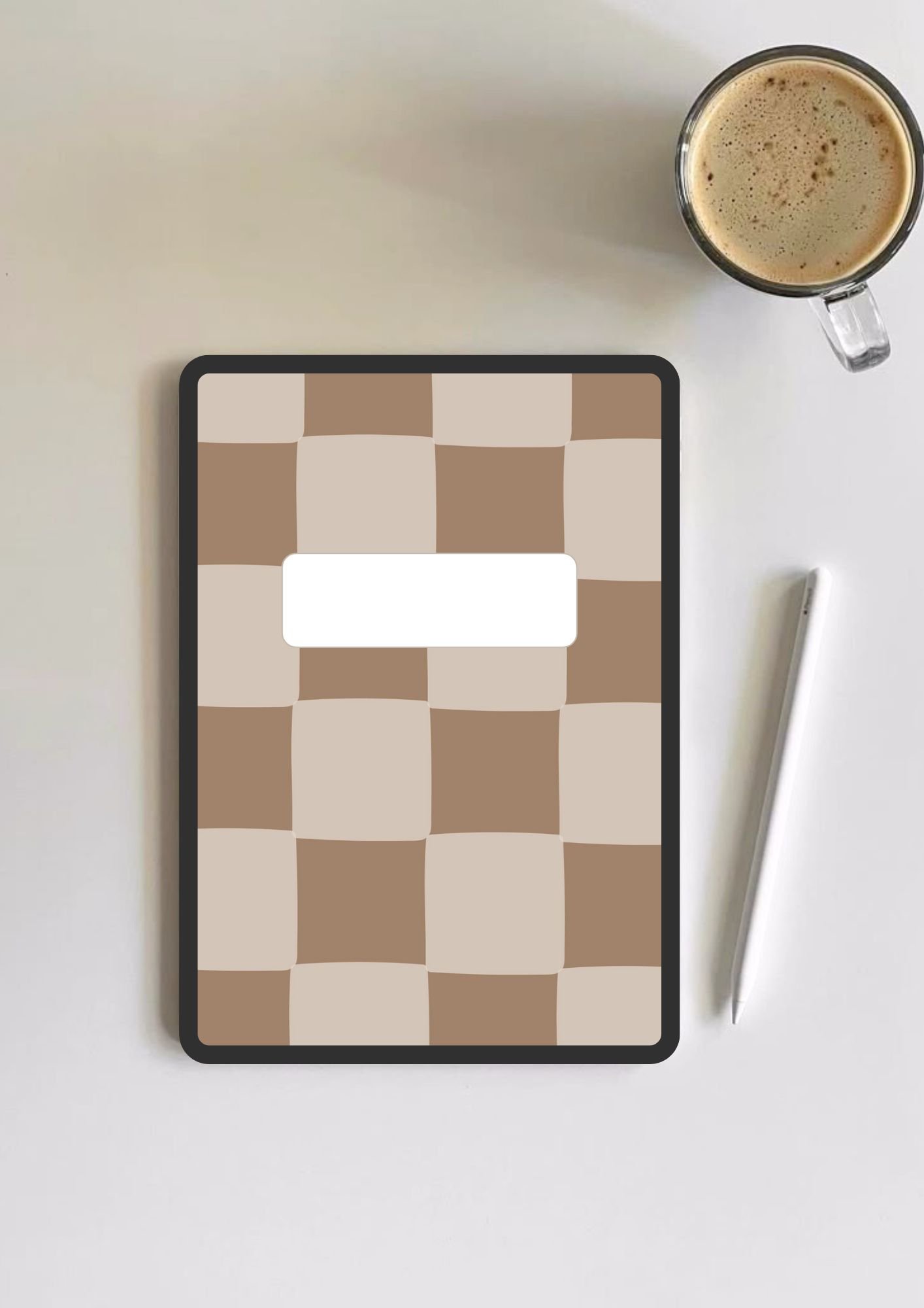 Brown Checkered Digital Notebook Cover