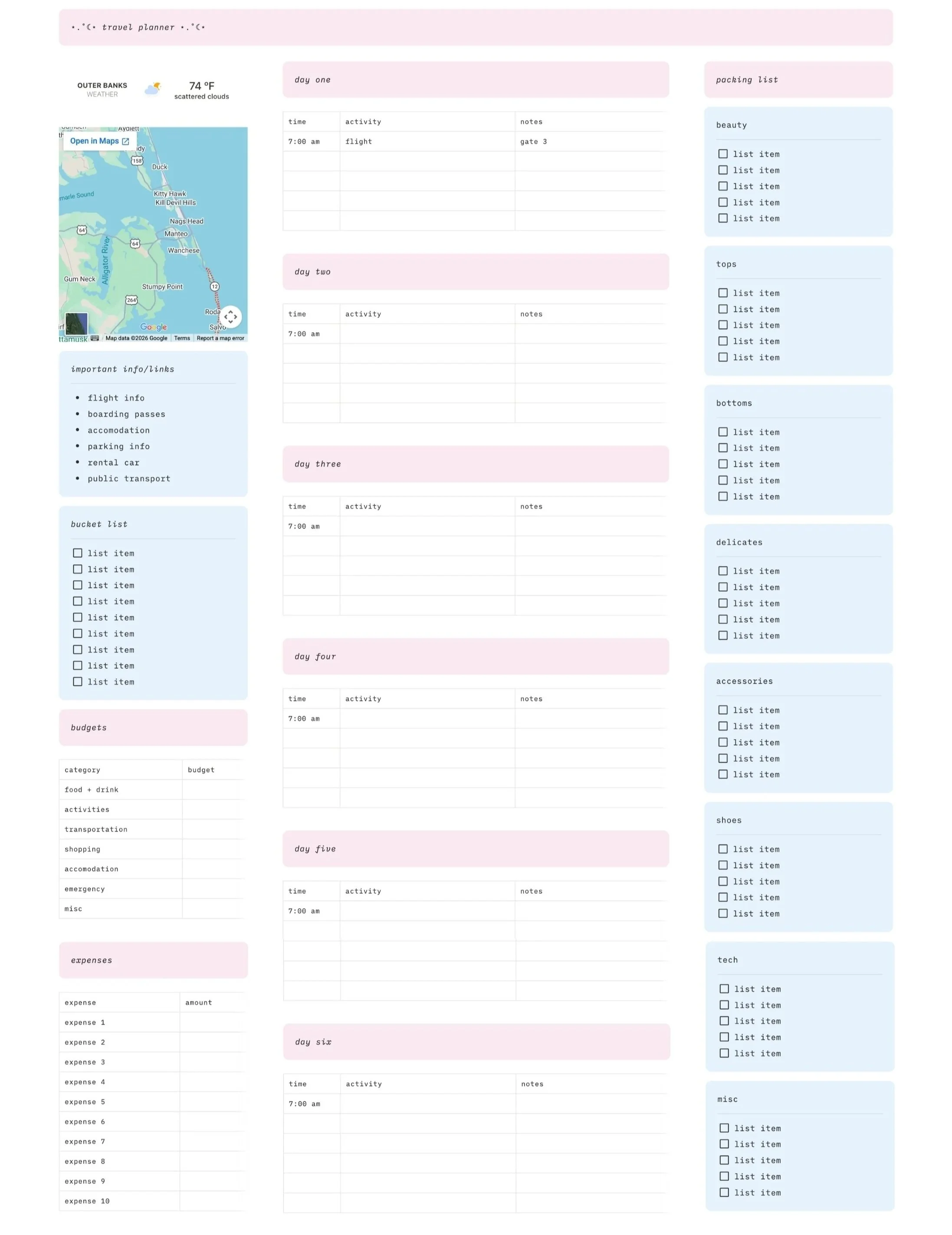 free aesthetic notion template