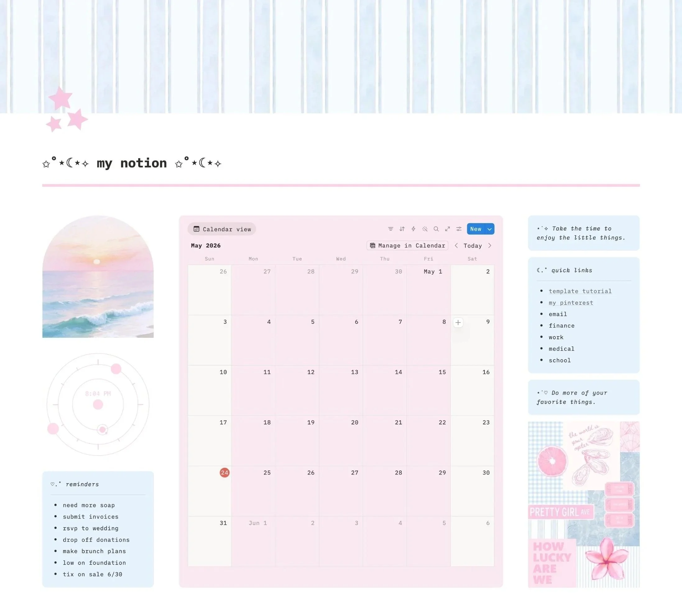 free aesthetic notion template