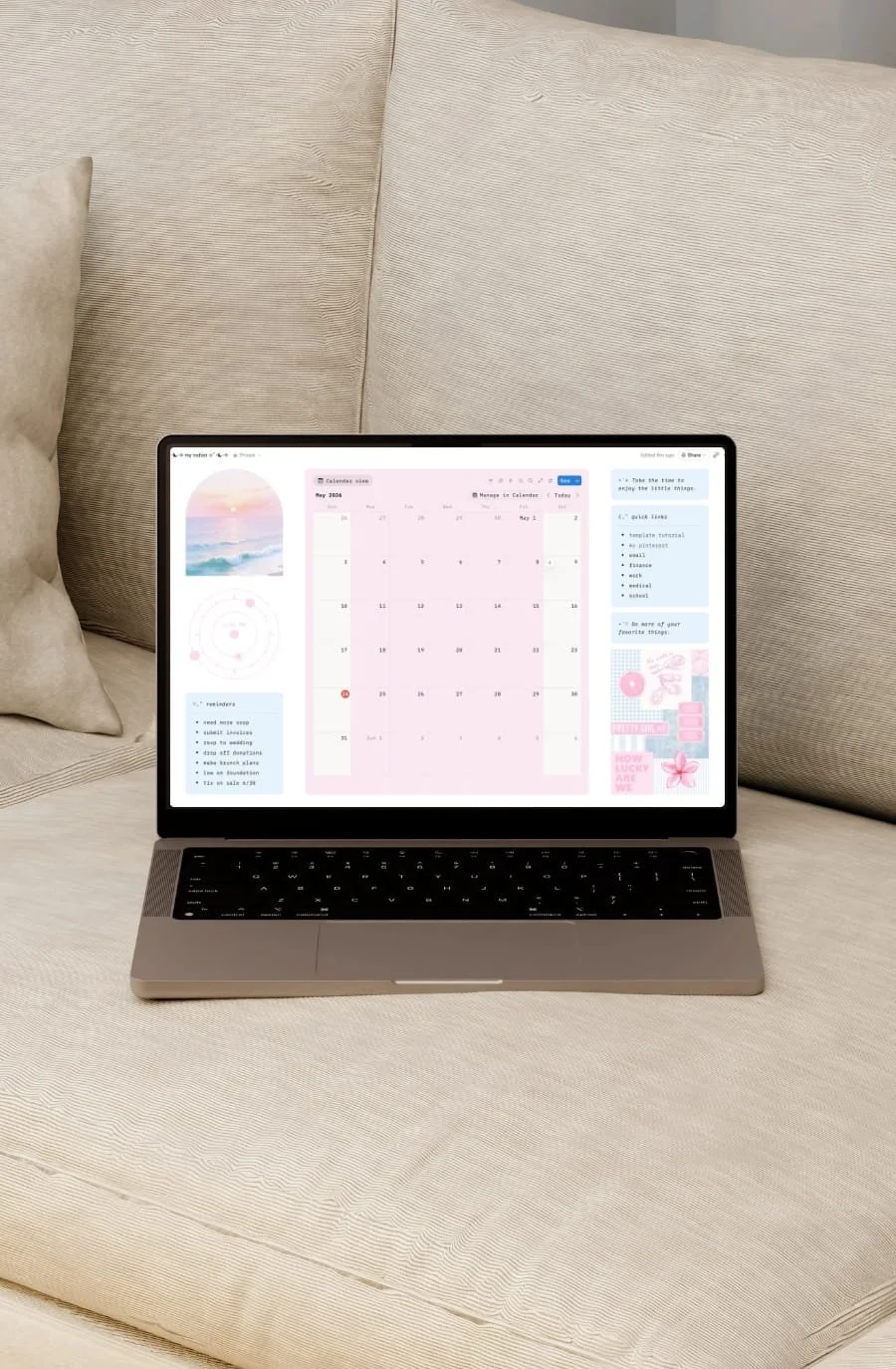 aesthetic notion template