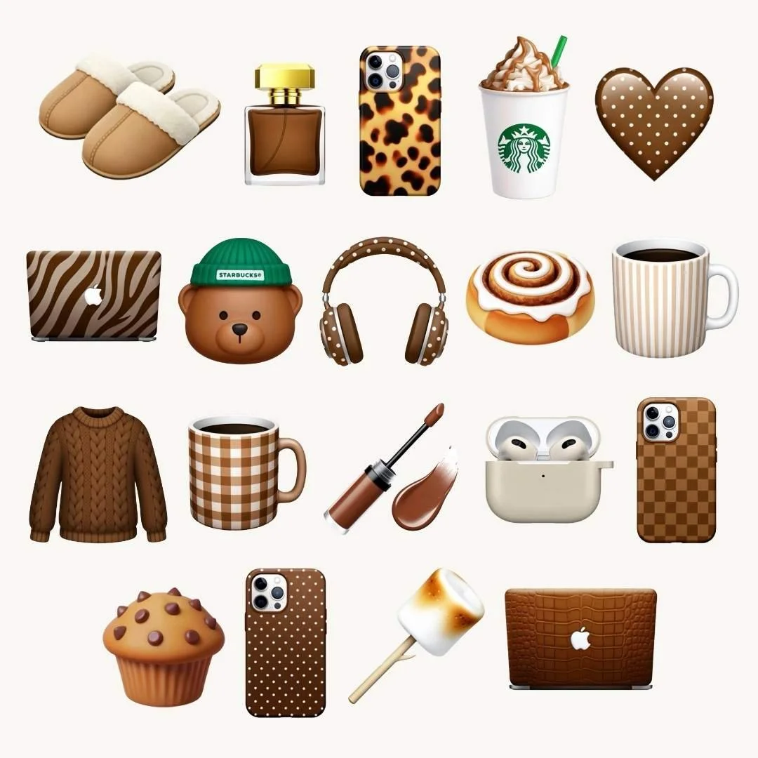 Aesthetic Brown Genmoji Pack of 19