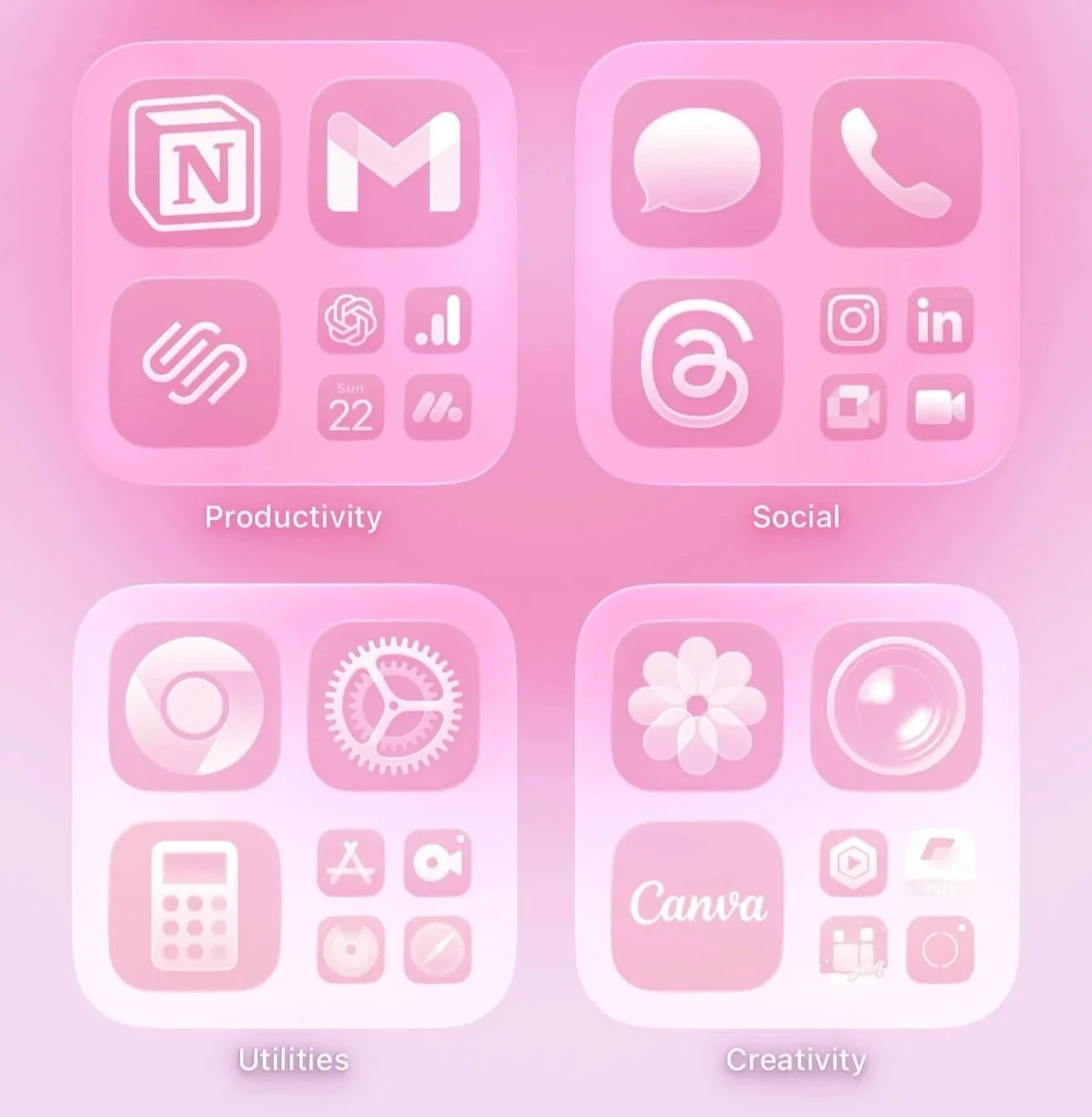 aesthetic iphone layout