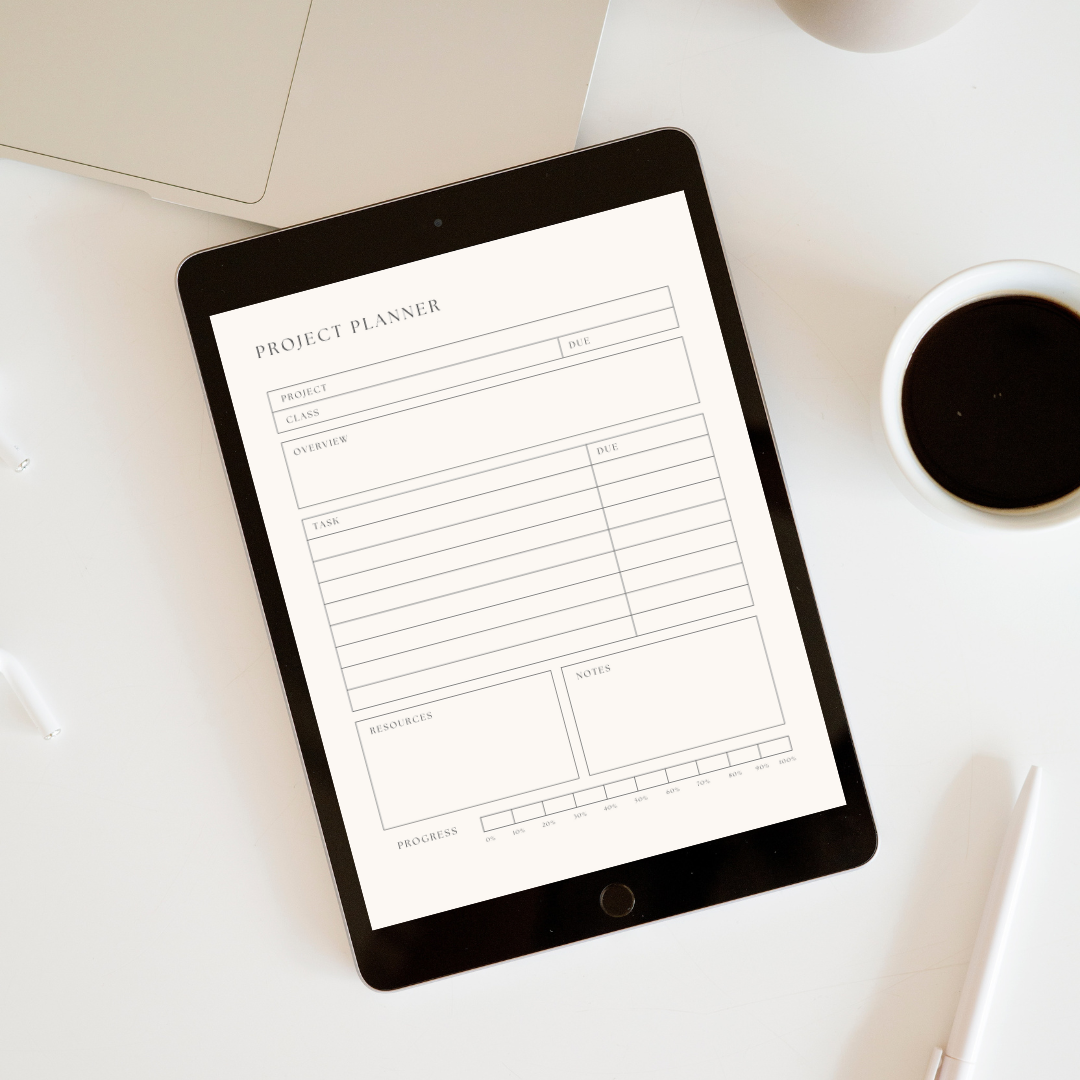 Student Project Planner Template