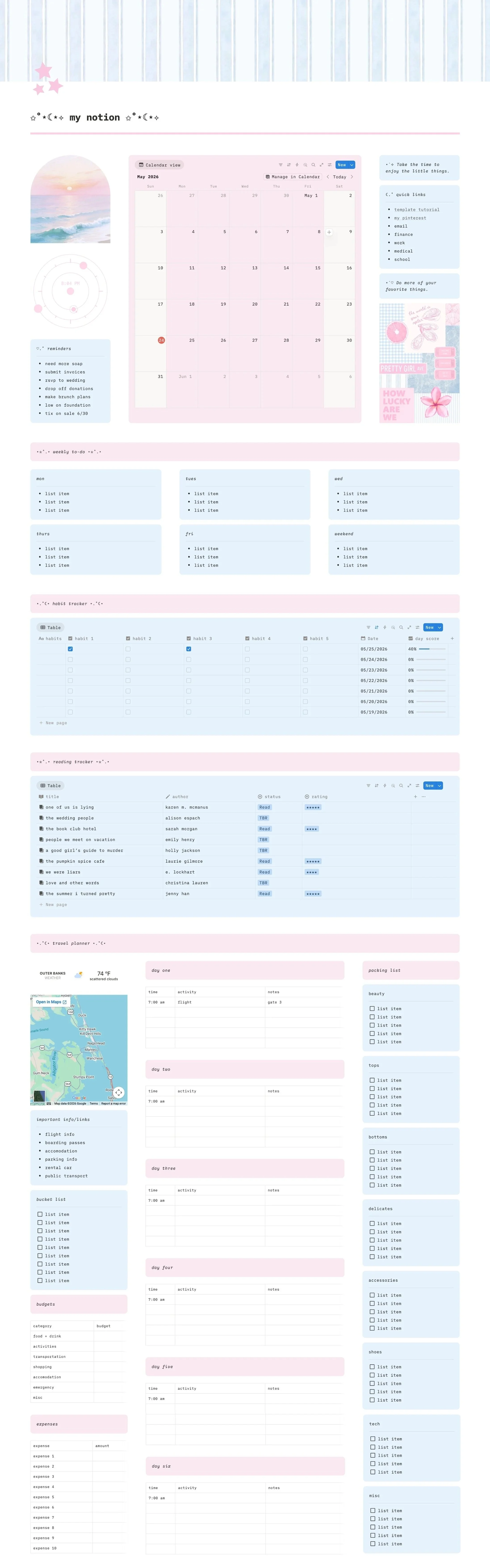 free aesthetic notion template