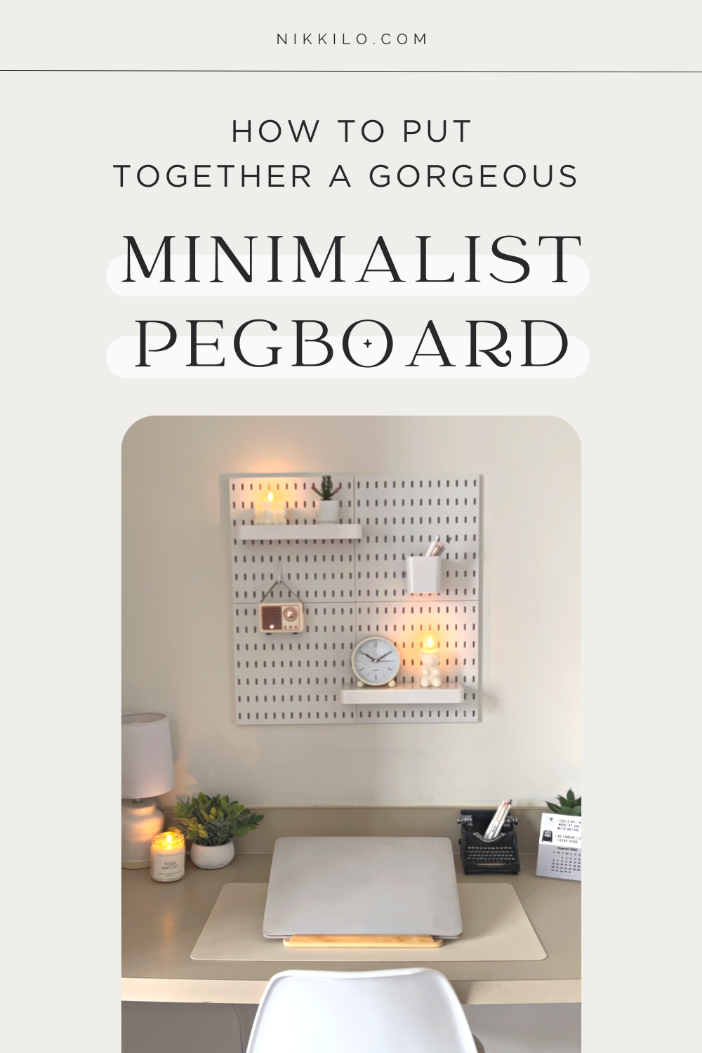 How To Put Together An Aesthetic AF Pegboard For Your Desk (NO Drilling ...