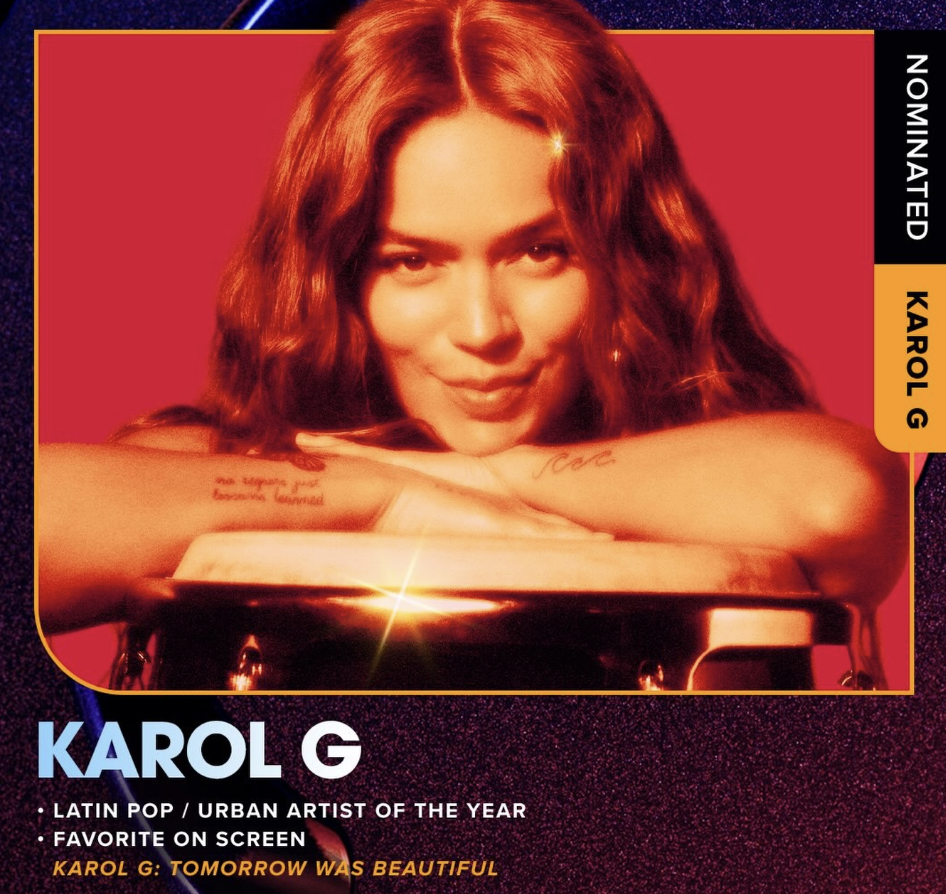 Karol nominated for Latin Pop/Urban Artist of the Year and Favorite On-Screen in “Karol G: Tomorrow Was Beautiful” for the 2026 iHeartRadio Music Awards