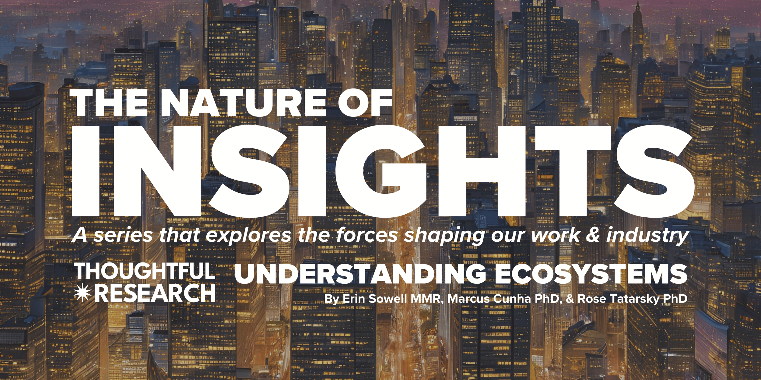 THE NATURE OF INSIGHTS: UNDERSTANDING ECOSYSTEMS