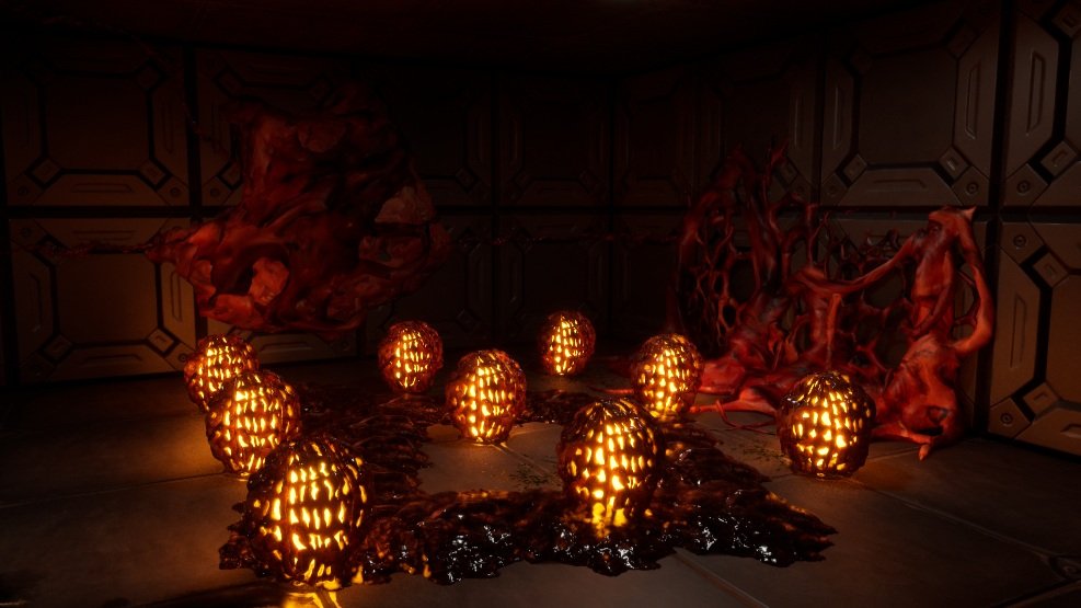 Alien parasite pods growing in the vents