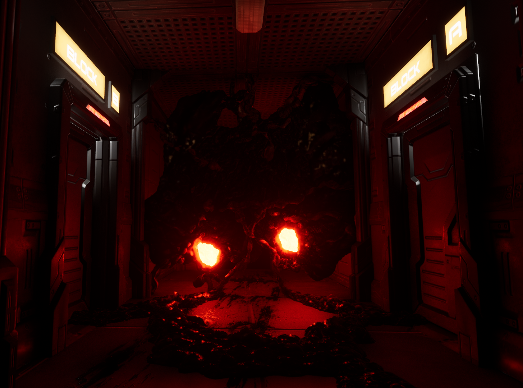 Alien infection blocking the player's path forward in Monitoring Rooms
