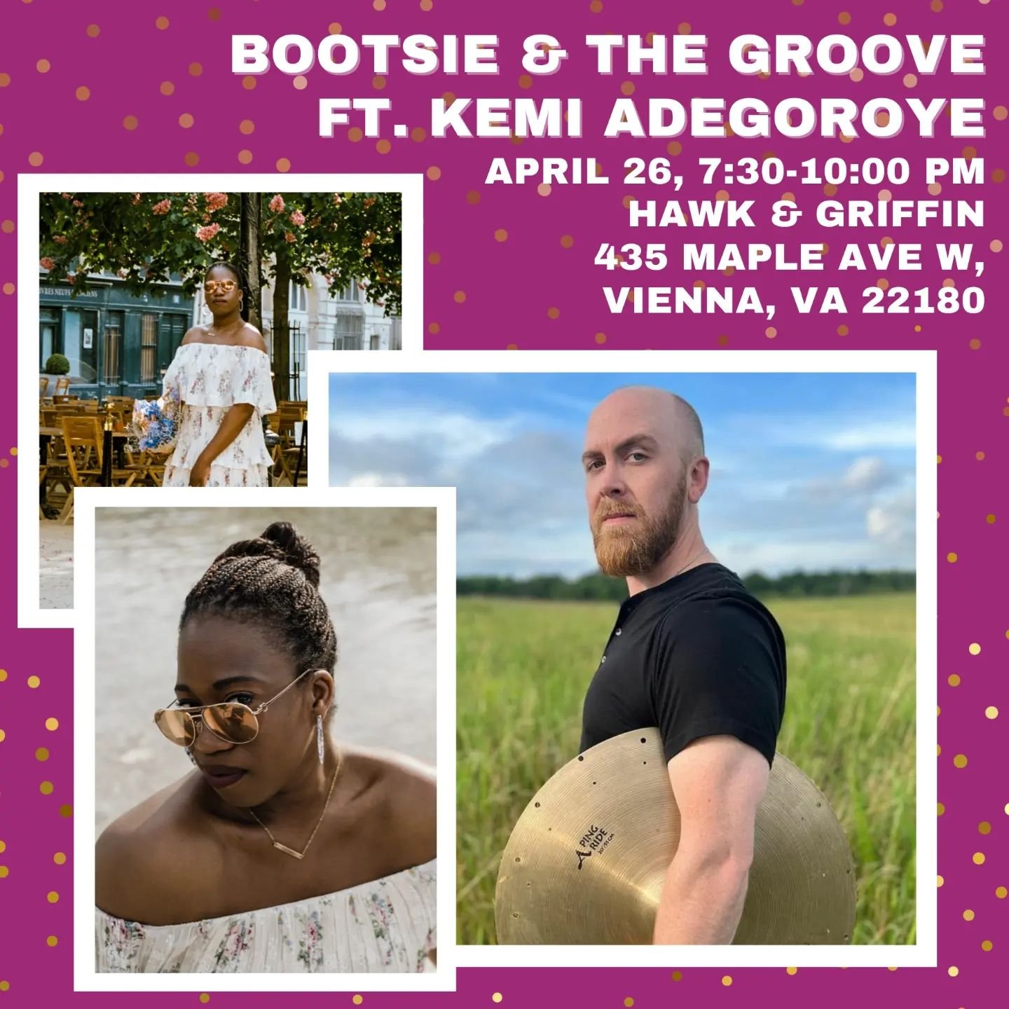 My birthday wish this month is that you join us at @hawkandgriffin on 4/26 for my belated birthday jam! There'll be music, food, stellar drinks, and the best of vibes!!

Come through and chill with me, @bootsieandthegroove, @chrishonmusic, and @the_m