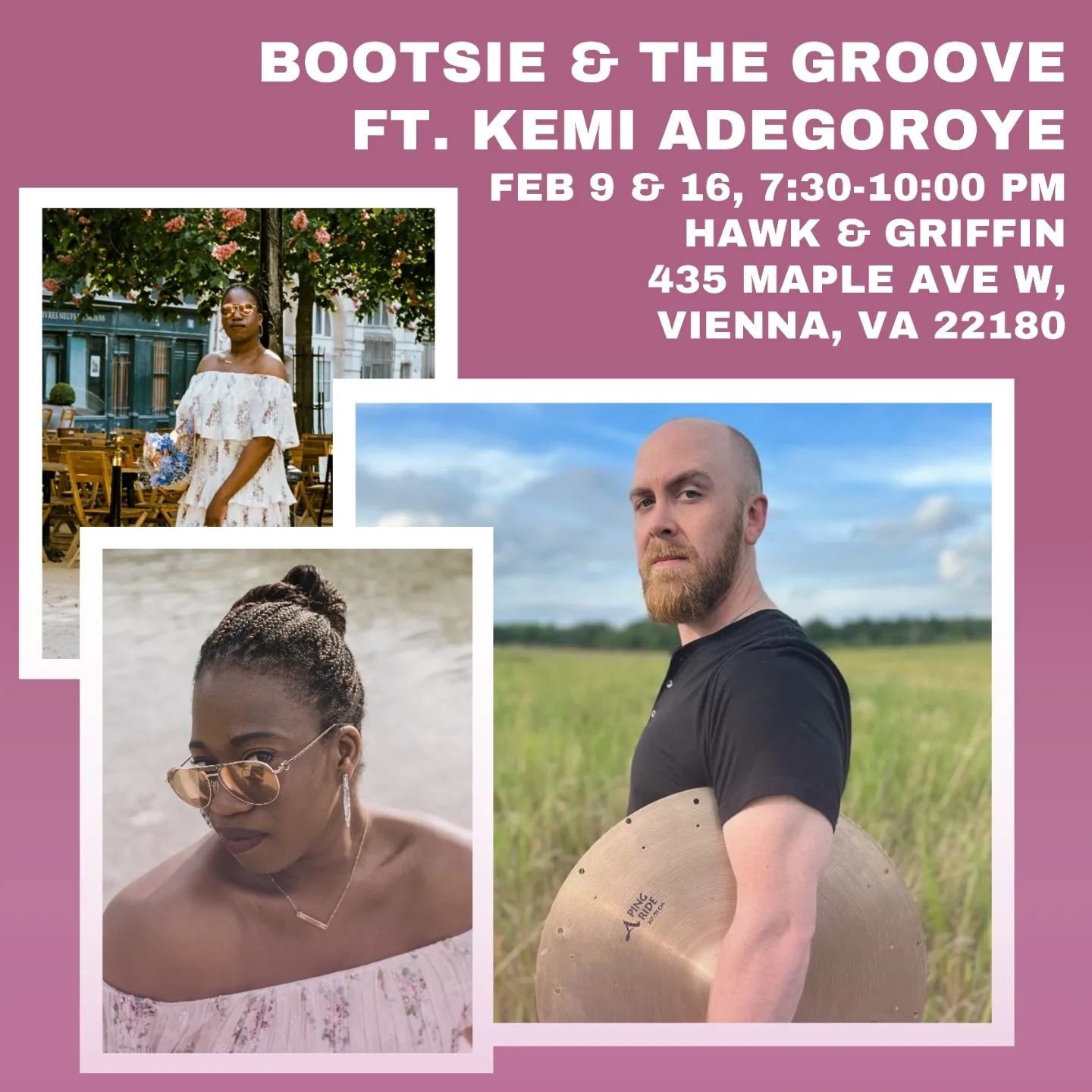 Looking for Valentine's plans? Look no further, we've got your date night(s) right here!

Come hang out with me, @bootsieandthegroove, and some fantastic musicians on FEBRUARY 9TH and 16TH at @hawkandgriffin! We'll be playing upbeat love bops and rom