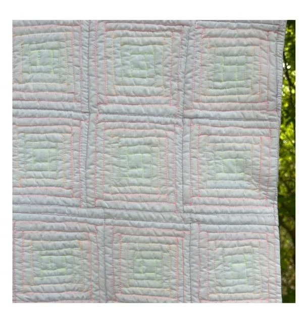 White on White: No. 6 Log Cabins (2025) Detail