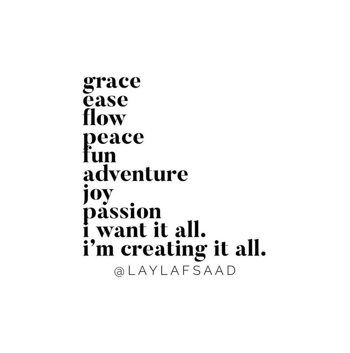 Grace
Ease
Flow
Peace
Fun
Adventure
Joy
Passion
&mdash; A bit of mindful inspiration from the author of our #VirtualBookClub, @laylafsaad ✨ #wellnessthestudio #daytonwellness