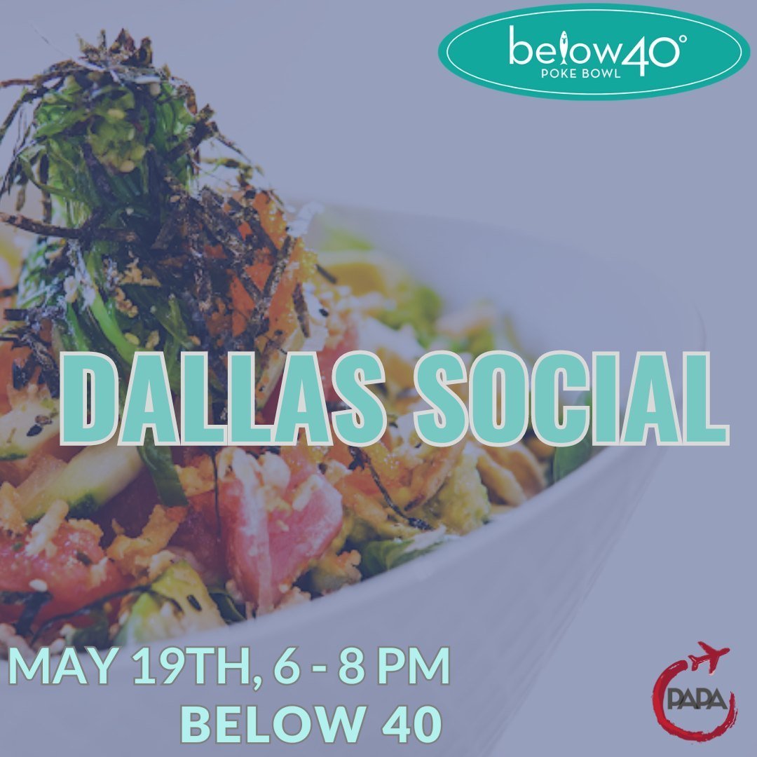 New South Central Social! Dallas PAPA Members,  join us for our first DFW Social of 2024! We'll see you May 19th at Below 40 for some yummy Poke and a great time. We hope to see you there!! 
RSVP link in bio or on the Discord site.