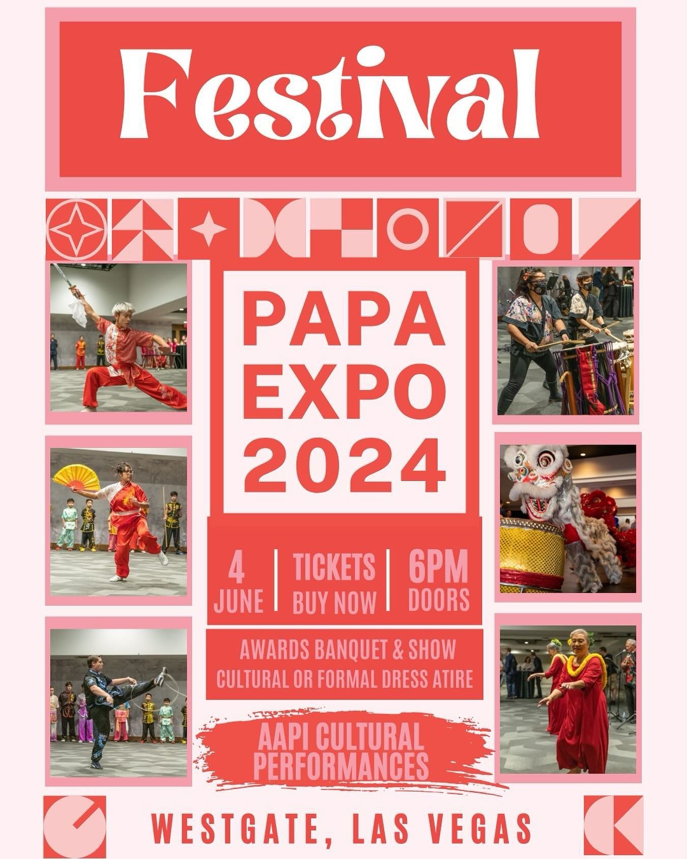 Tickets are still available for the Festival during the PAPA Expo! This Festival has always been a special part of Expo where our organization gets to share pieces of AAPI culture with our members and guests. Please join us for dinner and shows!! Get