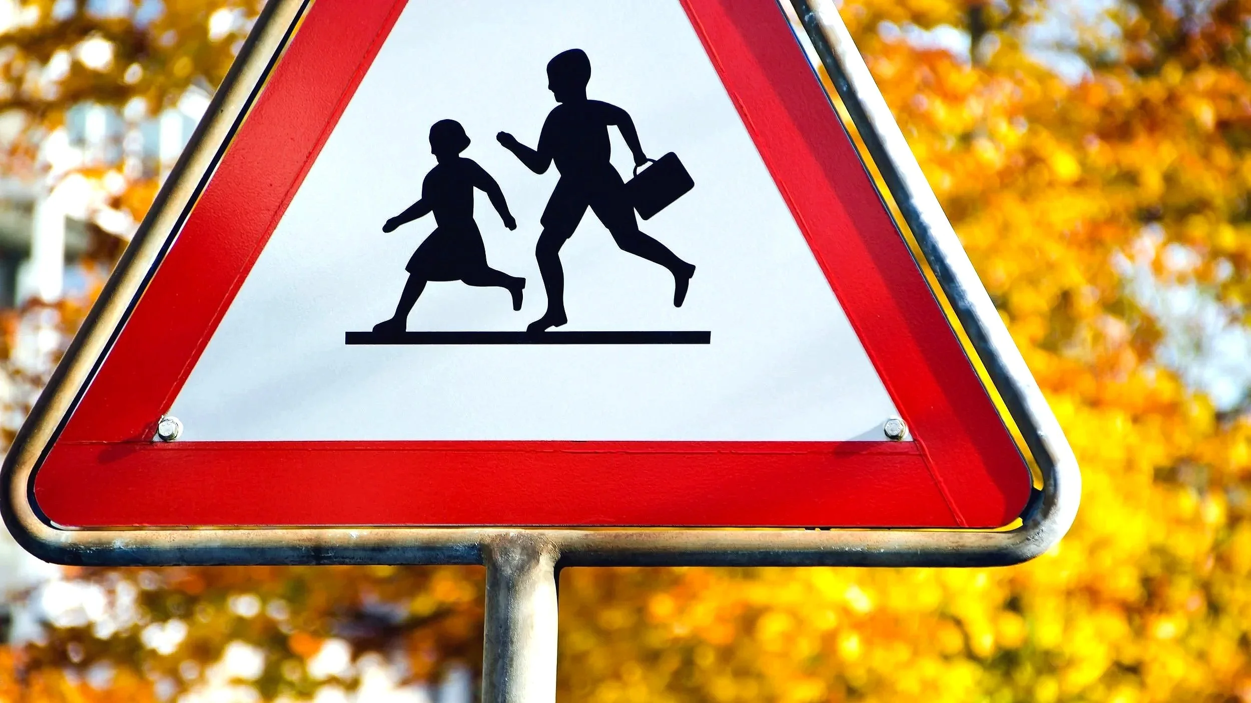 road sign for school safety