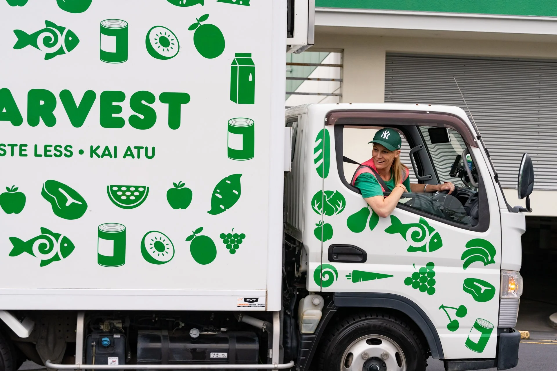 KiwiHarvest food rescue driver in the KiwiHarvest truck